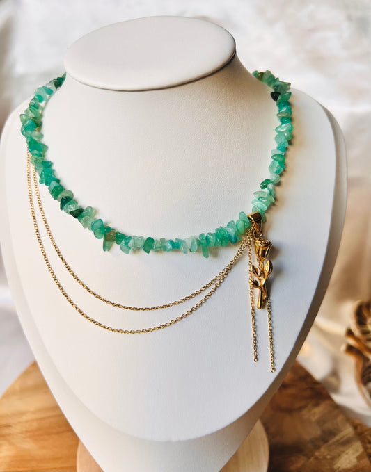 Collier Aventurine verte